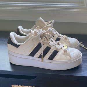 Adidas Women's Classic Cream and Black Sneakers